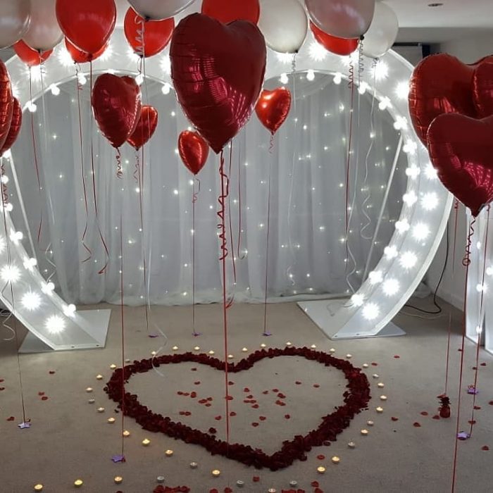 light up heart arch